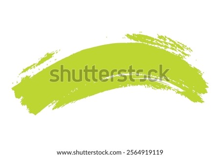 Abstract lime green paint brush strokes against a white background.