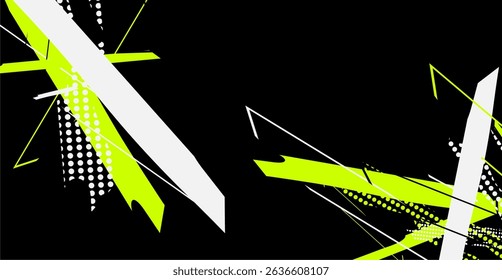 Abstract lime and white on black background - excellent for creative presentations