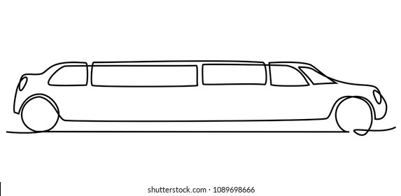 Abstract limousine one line drawing