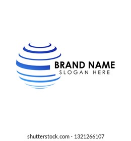Abstract Line 3D globe logo design vector symbol icon.  globe icon - Vector
