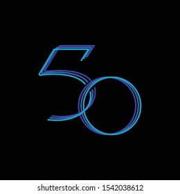 Abstract line 50 years anniversary celebration logotype 