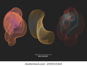 Línea abstracta 6 Conjunto de activos gráficos vectoriales para el diseño. Línea abstracta en color degradado para póster, fondo, gráfico de activos, banner, etc.