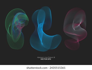 Abstract Line 8 Set of vector graphic asset for design. Abstract line in gradient color for background, info graphic, banner, etc.