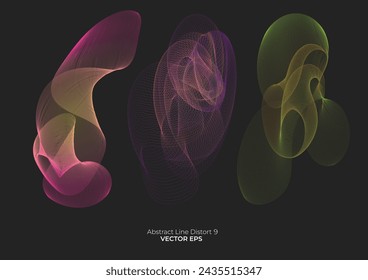 Abstract line 9 Set of vector graphic asset for design. Abstract line in gradient color for poster, background, info graphic, banner, etc.
