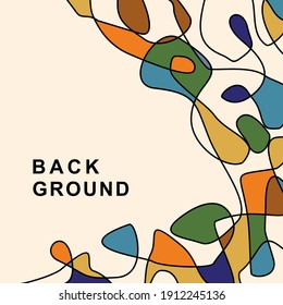 Abstract Line abstrack background with colorful spontaneity line themes