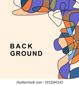 Abstract Line abstrack background with colorful spontaneity line themes