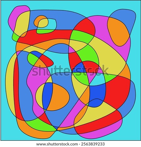 Abstract Line abstrack background with colorful spontaneity line themes