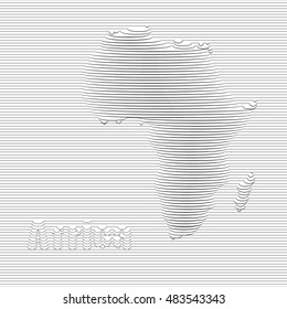 Abstract line of Africa map.