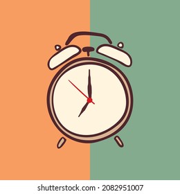 Abstract Line Alarm Clock Illustration, Hand Drawn Vector Illustration EPS 10.