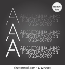 Abstract Line Alphabet and Digit Vector