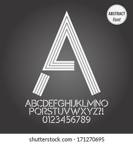 Abstract Line Alphabet and Digit Vector