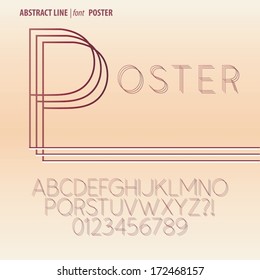 Abstract Line Alphabet and Digit Vector