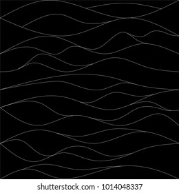 Abstract line arc pattern vector. Design dune white on black. Design print for textile, fabric, wallpaper, background.