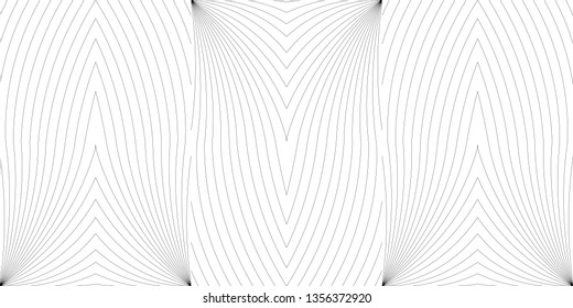 Abstract of line arc pattern vector. Design leaf of shape black on white background. Design print for illustration, wallpaper, textile, background. Set 1