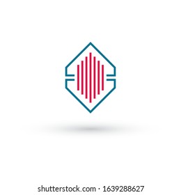 abstract line and arrow concept logo.blue and red color.vector eps10.editable