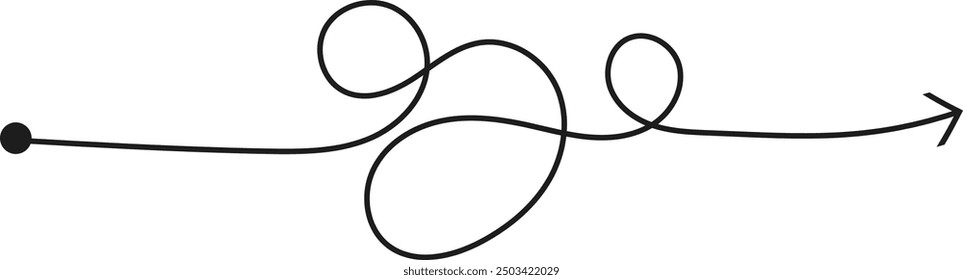 Abstract Line Arrow Doodle Vector Illustration