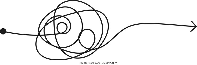 Abstract Line Arrow Doodle Vector Illustration