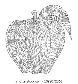 Abstract line art of apple for adult coloring book, coloring page,engraving, tattoo, t shirt design and so on. Vector illustration