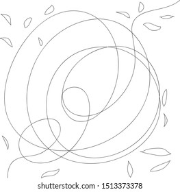 Abstract line art autumn background. Cool wind weather.  
