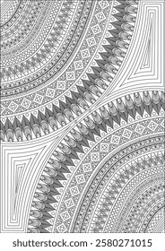 Abstract line art for background coloring page for adult vector