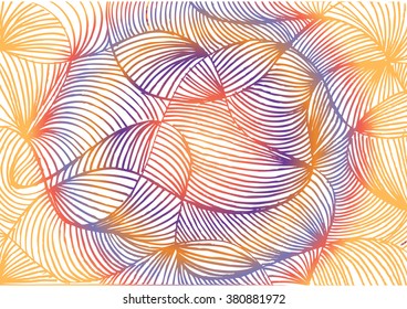 Abstract line art background, optical illusion. Doodle style illustration.