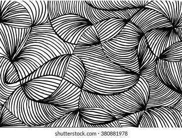 Abstract line art background, optical illusion. Doodle style illustration.
