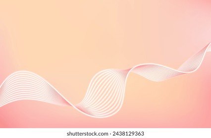 Abstract line art background with stylized wave elements with gradient and glow effect