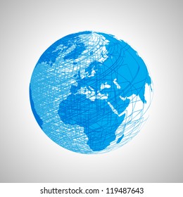 Abstract line art background vector