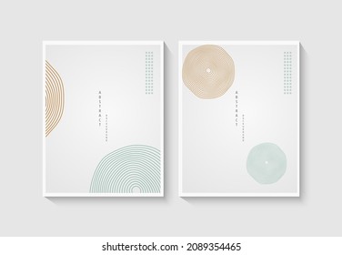 Abstract line art background vector. Gingko and botanical line art wallpaper. floral art for wall decoration and prints.