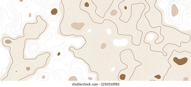 Abstract line art background vector. Mountain topographic terrain map background with abstract shape lines texture. Design illustration for wall art, fabric, packaging, web, banner, app, wallpaper.
