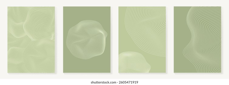 Abstract line art background vector. Minimalist modern contour drawing. Contemporary abstract art design for wall art, wallpaper, home decoration, cover, printable painting.