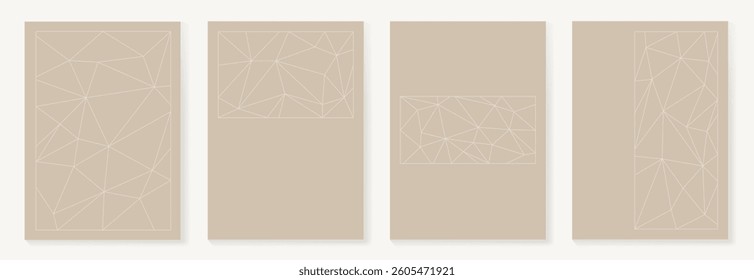 Abstract line art background vector. Minimalist modern contour drawing. Contemporary abstract art design for wall art, wallpaper, home decoration, cover, printable painting.