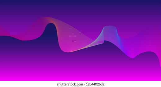 Abstract Line Art Background with wave style