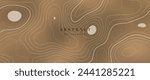 Abstract line art beige background vector. Mountain topographic map wallpaper with beige lines texture. Elegant illustration design for wall arts, fabric , packaging, web, banner.