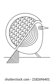 Abstrakte Linie Kunst des Vogels Vektorgrafik in zeitgenössischem und modernem Stil