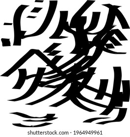 abstract line art black vector on white background