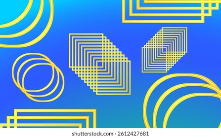 Abstract Line Art Blue Background