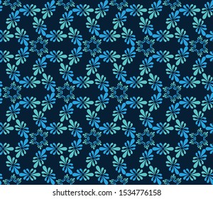 Abstract Line Art Blue Color Seamless Repeat Pattern Great for spring and summer wallpaper, backgrounds, invitations, packaging design projects. Surface pattern design