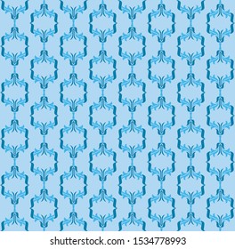 Abstract Line Art Bluish Color Seamless Repeat Pattern Great for spring and summer wallpaper, backgrounds, invitations, packaging design projects. Surface pattern design