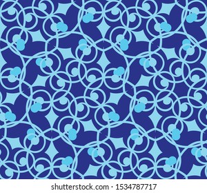 Abstract Line Art Bluish Color Seamless Repeat Pattern Great for spring and summer wallpaper, backgrounds, invitations, packaging design projects. Surface pattern design