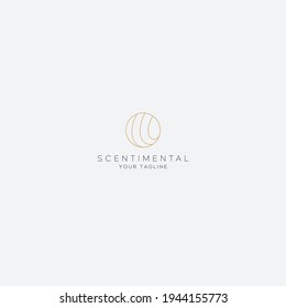 abstract line art circle logo modern vector