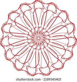 Abstrakte Linienkunst in Kreisform. Es sieht aus wie mandalanische Kunst. Line Art sieht immer schön aus.