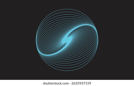 abstract line art circle, spiral line pattern, optical illusion vector, generative art circle, parametric curve art