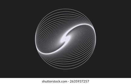 abstract line art circle, spiral line pattern, optical illusion vector, generative art circle, parametric curve art