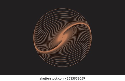 abstract line art circle, spiral line pattern, optical illusion vector, generative art circle, parametric curve art