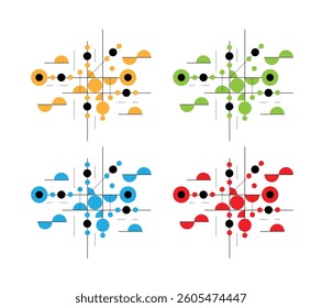 Abstract Line Art Circles Background Design Element Colorful. Graphic design elements and resources for web engineering vector art