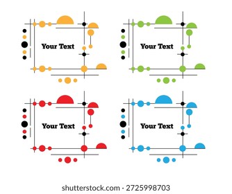 Los Círculos De Arte De Línea Abstractas Enmarcan Diferentes Colores. Diseño gráfico Elementos y recursos Arte vectorial