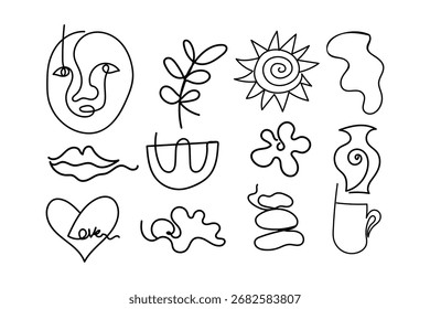 Abstract line art collection. Vector illustration