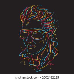 abstract line art colorful pop art music illustration