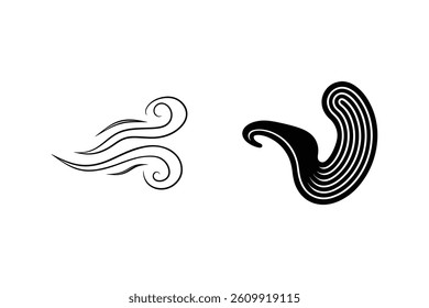Abstract Line Art Design Featuring Dynamic Swirl And Geometric Wave Elements